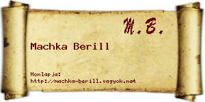 Machka Berill névjegykártya
